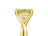 Yellow gold Fancy Yellow Emerald Cut Diamond Solitaire Twist Band Prong Setting Ring_72