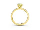 Yellow gold Fancy Yellow Emerald  Cut Diamond Solitaire with Pave Band and Four-Prong Setting 3