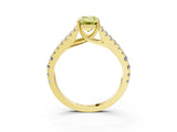 Yellow gold Fancy Yellow Emerald Cut Diamond Split Shank Pavé Engagement Ring with Four-Prong Setting_79