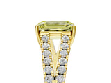 Yellow gold Fancy Yellow Emerald Cut Diamond Split Shank Pavé Engagement Ring with Four-Prong Setting_81