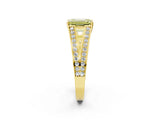 Yellow gold Fancy Yellow Emerald Cut Diamond Split Shank Ring with Pavé Band and Four-Prong Setting_60