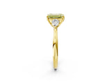 Yellow gold Fancy Yellow Emerald Cut Diamond Three-Stone Ring with Pear Side Stones and Four-Prong Setting_62