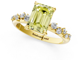 Yellow gold Fancy Yellow Emerald  Cut Diamond Vine Band with Four-Prong Setting_55