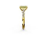 Yellow gold Fancy Yellow Emerald  Cut Diamond Vine Band with Four-Prong Setting_56