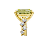 Yellow gold Fancy Yellow Emerald  Cut Diamond Vine Band with Four-Prong Setting_59