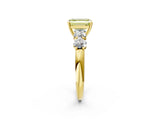 Yellow gold Fancy Yellow Emerald  Cut Five-Stone Prong Set Diamond Ring with Classic Band_34