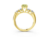 Yellow gold Fancy Yellow Emerald  Cut Five-Stone Prong Set Diamond Ring with Classic Band_35