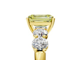Yellow gold Fancy Yellow Emerald  Cut Five-Stone Prong Set Diamond Ring with Classic Band_37