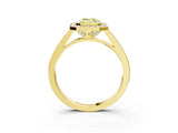 Yellow gold Fancy Yellow Emerald Cut Halo Bezel Diamond Pave Band Ring_3