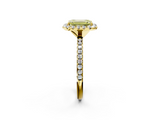Yellow gold Fancy Yellow Emerald  Cut Halo Diamond Engagement Ring with Pave Band and Four-Prong Setting_22