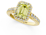 Yellow gold Fancy Yellow Emerald  Cut Halo Diamond Engagement Ring with Pave Band and Four-Prong Setting_29