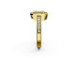 Yellow gold Fancy Yellow Emerald  Cut Halo Diamond Pave Band Ring with Four-Prong Setting_78