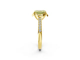 Yellow gold Fancy Yellow Emerald  Cut Halo Diamond Ring with Channel Set Band and Four-Prong Setting_34
