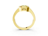 Yellow gold Fancy Yellow Emerald  Cut Halo Diamond Ring with Pavé Band and Milgrain Prong Setting_35