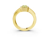 Yellow gold Fancy Yellow Emerald  Cut Halo Pave Band Four-Prong Ring_52
