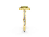 Yellow gold Fancy Yellow Emerald  Cut Halo Pave Split Shank Prong Setting Ring_33