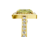 Yellow gold Fancy Yellow Emerald  Cut Halo Pave Split Shank Prong Setting Ring_36