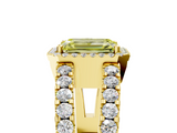 Yellow gold Fancy Yellow Emerald  Cut Halo Split Shank Diamond Ring with Four-Prong Setting_50