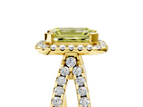 Yellow gold Fancy Yellow Emerald  Cut Halo Split Shank Pave Set Ring_67