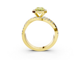 Yellow gold Fancy Yellow Emerald  Cut Halo Split Shank Prong Setting Ring_81