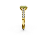 Yellow gold Fancy Yellow Emerald  Cut Pavé Band Solitaire Ring with Four-Prong Setting_27