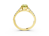 Yellow gold Fancy Yellow Emerald  Cut Pavé Band Solitaire Ring with Four-Prong Setting_28