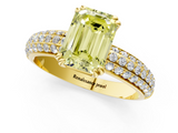 Yellow gold Fancy Yellow Emerald  Cut Pave Diamond Engagement Ring with Channel Set Band and Four-Prong Setting_21