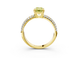 Yellow gold Fancy Yellow Emerald  Cut Pave Diamond Engagement Ring with Channel Set Band and Four-Prong Setting_23