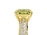 Yellow gold Fancy Yellow Emerald  Cut Pave Diamond Engagement Ring with Channel Set Band and Four-Prong Setting_25