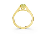 Yellow gold Fancy Yellow Emerald Cut Solitaire Cathedral Diamond Engagement Ring with Channel-Set Band and Four-Prong Setting_6