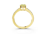 Yellow gold Fancy Yellow Emerald Cut Solitaire Diamond Engagement Ring with Pavé Band and Six-Prong Setting_15