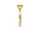 Yellow gold Fancy Yellow Emerald Cut Solitaire Diamond Engagement Ring with Twisted Pave Band and Four-Prong Setting_5