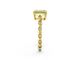 Yellow gold Fancy Yellow Emerald Cut Solitaire Diamond Ring with Infinity Twist Band and Four-Prong Setting_2