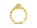 Yellow gold Fancy Yellow Emerald Cut Solitaire Diamond Ring with Infinity Twist Band and Four-Prong Setting_3