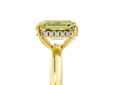 Yellow gold Fancy Yellow Emerald Cut Solitaire Diamond Ring with Prong Setting and Plain Band_5