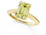 Yellow gold Fancy Yellow Emerald Cut Solitaire Diamond Ring with Six-Prong Setting and Classic Band_13