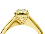 Yellow gold Fancy Yellow Emerald Cut Solitaire Diamond Ring with Six-Prong Setting and Classic Band_16