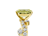 Yellow gold Fancy Yellow Emerald  Cut Solitaire Diamond Twisted Band with Pave Setting_52