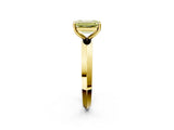 Yellow gold Fancy Yellow Emerald  Cut Solitaire Engagement Ring with Flat Band and Four-Prong Setting 2