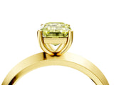 Yellow gold Fancy Yellow Emerald  Cut Solitaire Engagement Ring with Flat Band and Four-Prong Setting 4