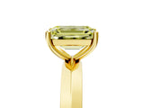 Yellow gold Fancy Yellow Emerald  Cut Solitaire Engagement Ring with Flat Band and Four-Prong Setting 5