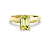 Yellow gold Fancy Yellow Emerald  Cut Solitaire Engagement Ring with Flat Band and Four-Prong Setting