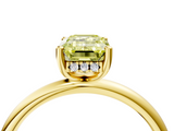 Yellow gold Fancy Yellow Emerald  Cut Solitaire Engagement Ring with Four-Prong Setting and Classic Band_24