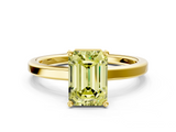 Yellow gold Fancy Yellow Emerald  Cut Solitaire Engagement Ring with Four-Prong Setting on a Classic Band_14