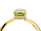 Yellow gold Fancy Yellow Emerald  Cut Solitaire Engagement Ring with Four-Prong Setting on a Classic Band_18