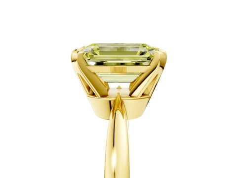 Yellow gold Fancy Yellow Emerald Cut Solitaire Engagement Ring with Six-Prong Setting and Tapered Band_5