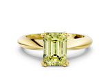 Yellow gold Fancy Yellow Emerald  Cut Solitaire Engagement Ring with Tapered Band and Four-Prong Setting 1