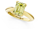 Yellow gold Fancy Yellow Emerald  Cut Solitaire Engagement Ring with Tapered Band and Four-Prong Setting 2