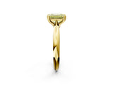 Yellow gold Fancy Yellow Emerald  Cut Solitaire Engagement Ring with Tapered Band and Four-Prong Setting 3