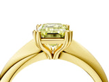 Yellow gold Fancy Yellow Emerald  Cut Solitaire Engagement Ring with Tapered Band and Four-Prong Setting 5